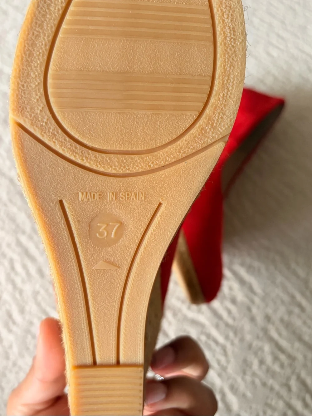 Eric Michael Red Suede Wedge Espadrille